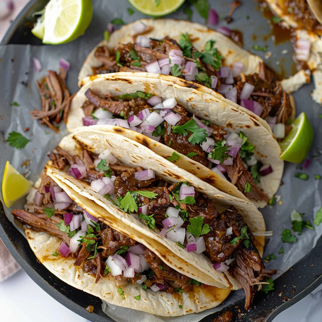 A pan of meat and onions on a table.