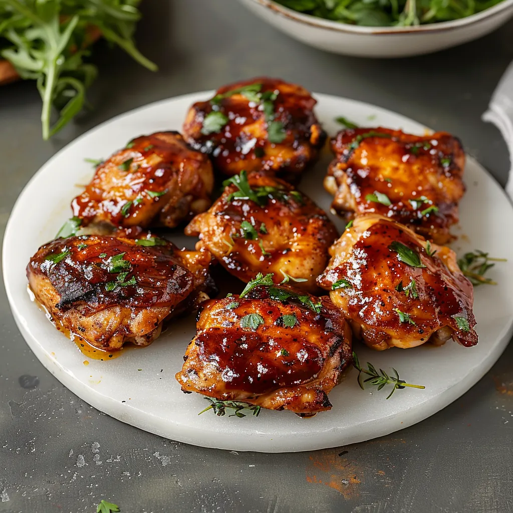 A plate of chicken with sauce.