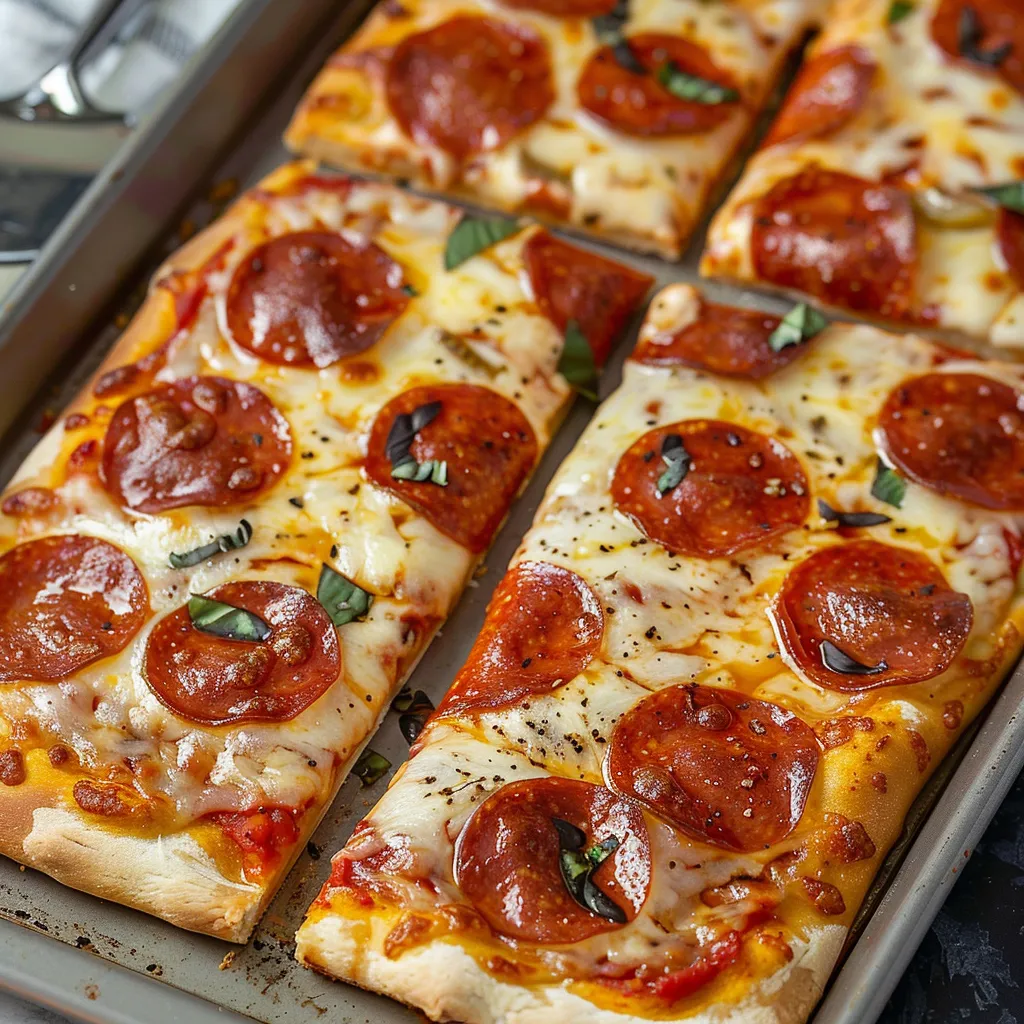 A pan of pepperoni pizza.