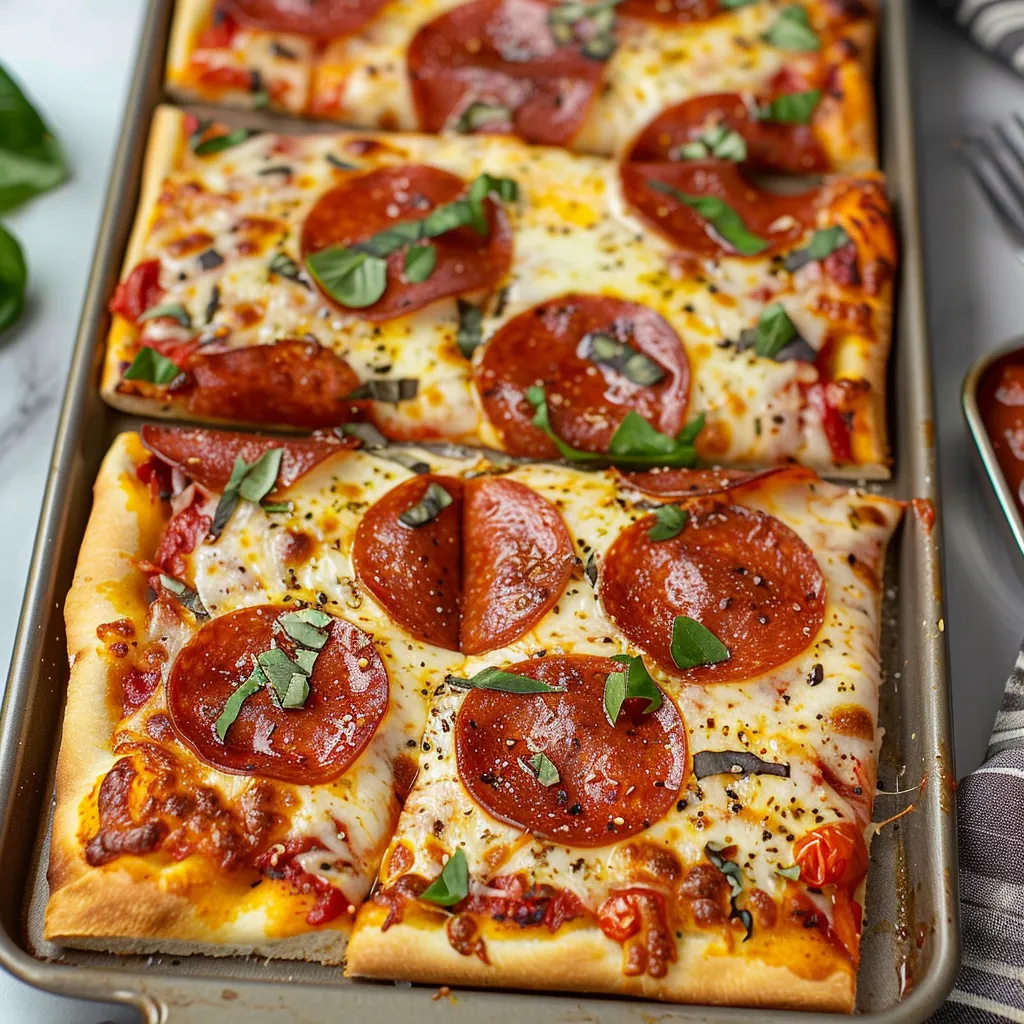 A pan of pepperoni pizza with green toppings.