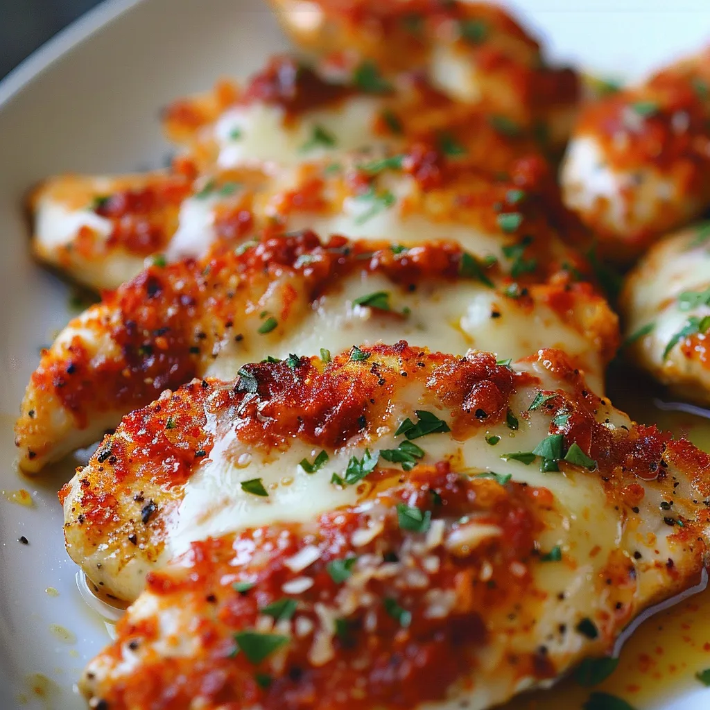 A plate of chicken with sauce.