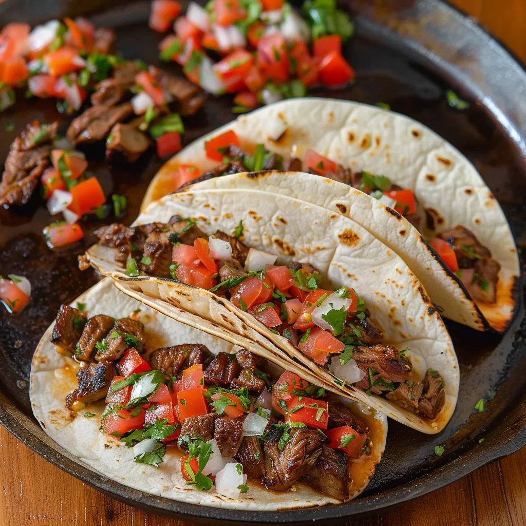 A plate of food with meat and tomatoes.