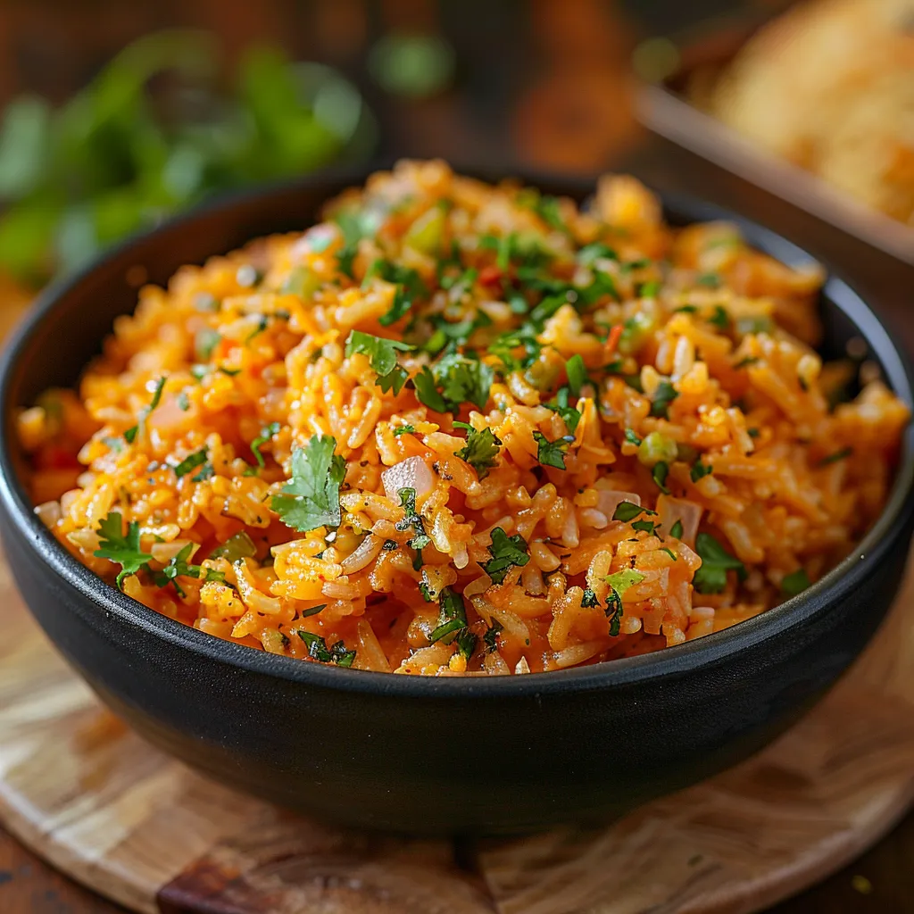 A bowl of rice with green onions and spices.