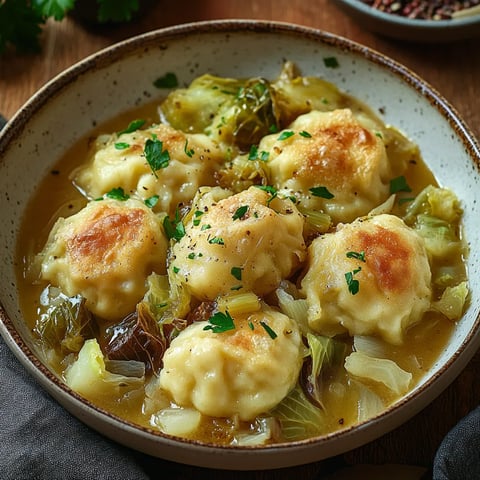 A bowl of soup with vegetables and meatballs.