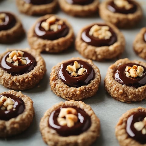 Chocolate covered cookies with nuts.